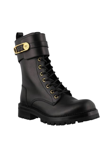 versace safety pin leather ankle boots|versace ladies boots.